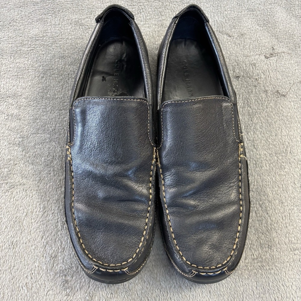 Cole Haan Shoes Mens 11M Tucker Venetian Black Leather‎ Loafers Slip On C03557